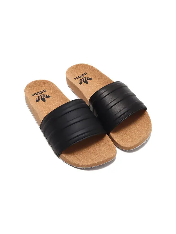 Тапочки originals adilette 'black cork' Adidas — изображение 4 из 4, черный/коричневый/белый