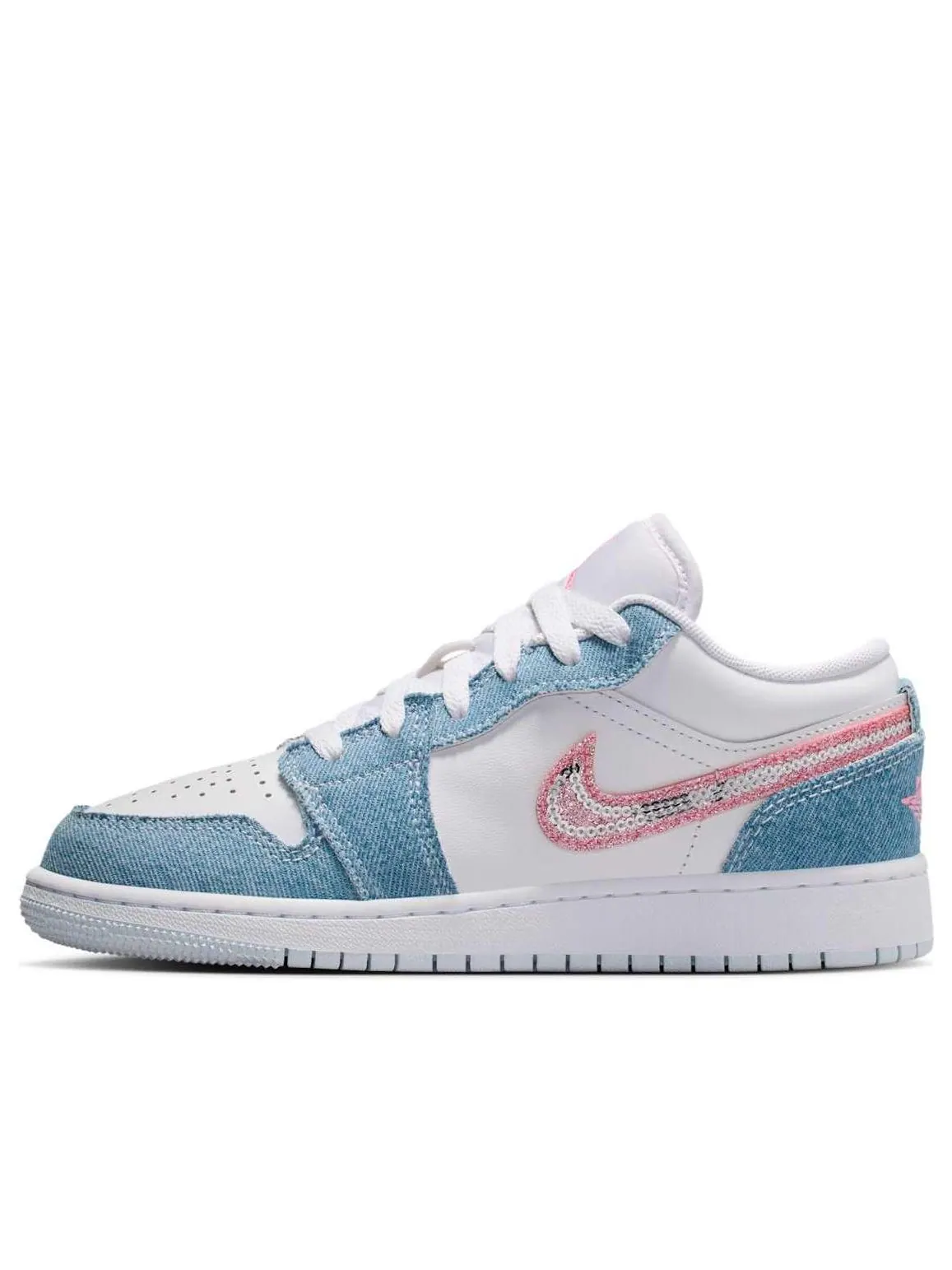 Кроссовки (GS) Air Jordan 1 Low SE 'Denim Sequin'