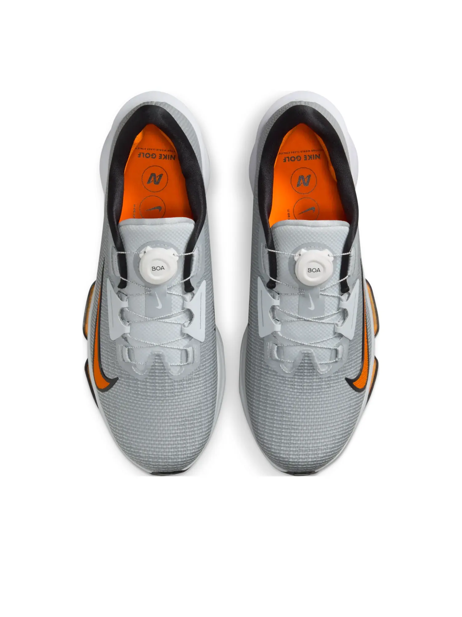 Кроссовки Nike Infinity Tour BOA 2 Wide 'Pure Platinum White Safety Orange' — изображение 2 из 6, серый