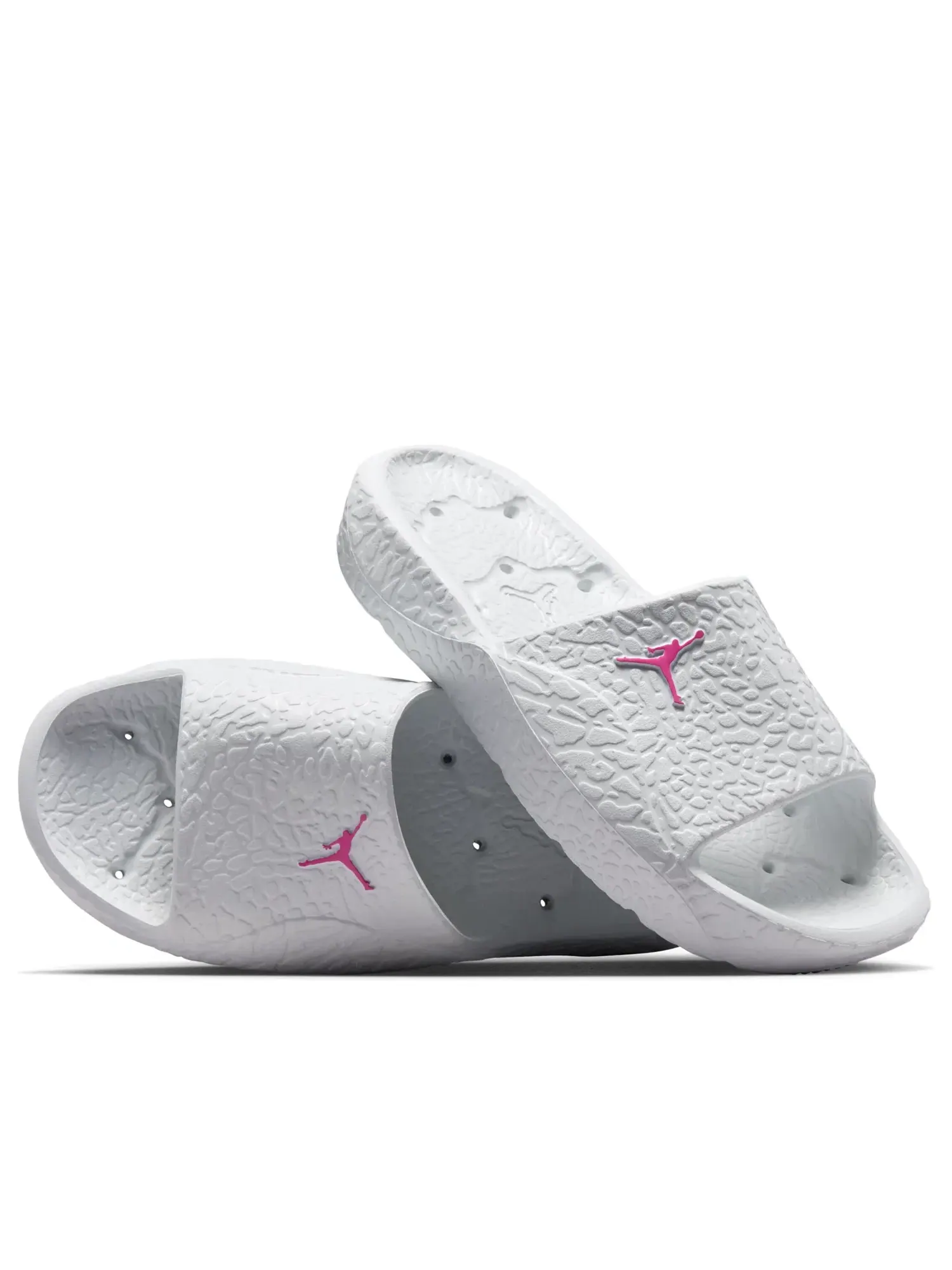 Мужские шлепанцы с закрытым носком Off White Fire Pink Jordan — изображение 2 из 5, белый