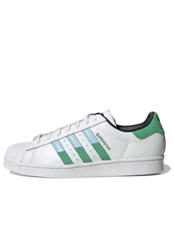 Кроссовки суперзвезда обувь Adidas — изображение 1 из 4, белый/зеленый/синий