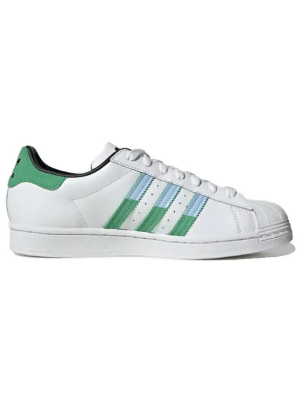 Кроссовки суперзвезда обувь Adidas — изображение 2 из 4, белый/зеленый/синий