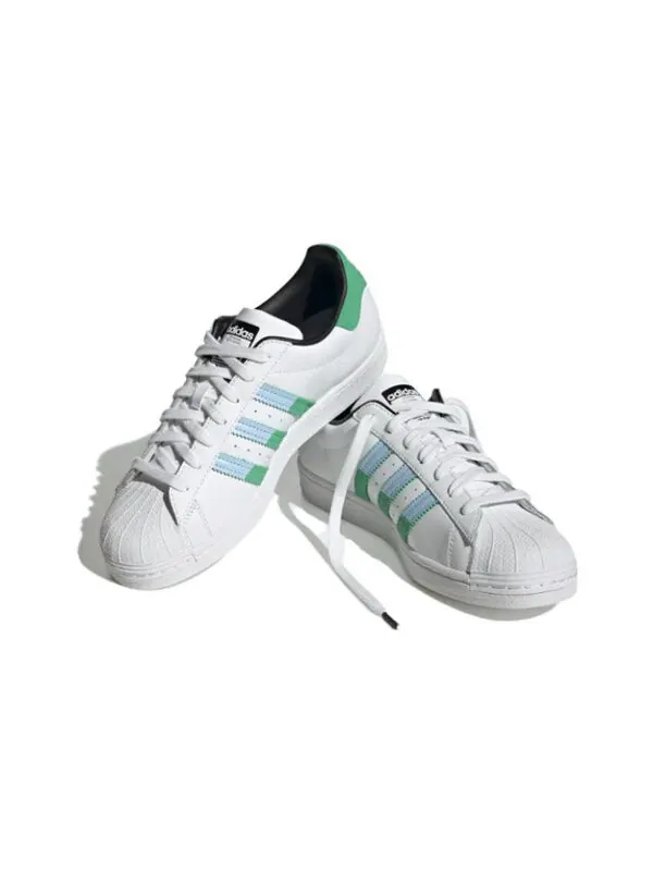 Кроссовки суперзвезда обувь Adidas — изображение 3 из 4, белый/зеленый/синий
