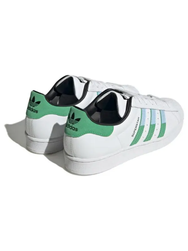 Кроссовки суперзвезда обувь Adidas — изображение 4 из 4, белый/зеленый/синий