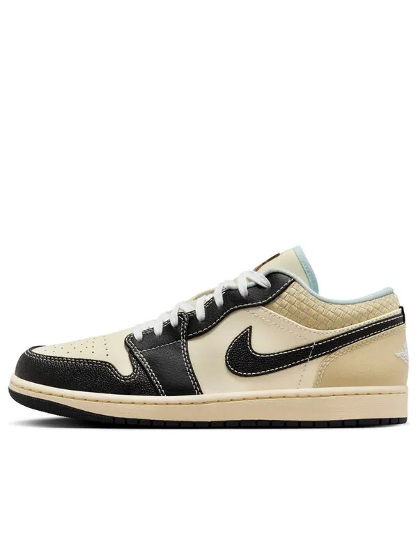 Кроссовки 1 low se 'coconut milk black muslin' Air Jordan — изображение 1 из 4, черный/золотистый/синий