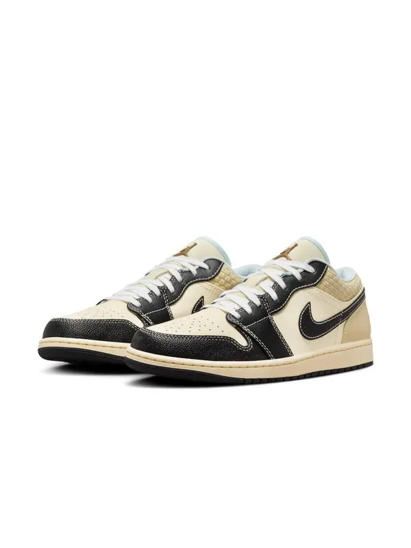 Кроссовки 1 low se 'coconut milk black muslin' Air Jordan — изображение 3 из 4, черный/золотистый/синий