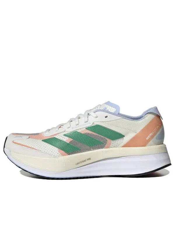 Кроссовки adizero boston 11 running shoes 'white tint / court green' Adidas — изображение 1 из 4, белый/зеленый