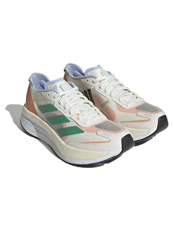 Кроссовки adizero boston 11 running shoes 'white tint / court green' Adidas — изображение 3 из 4, белый/зеленый