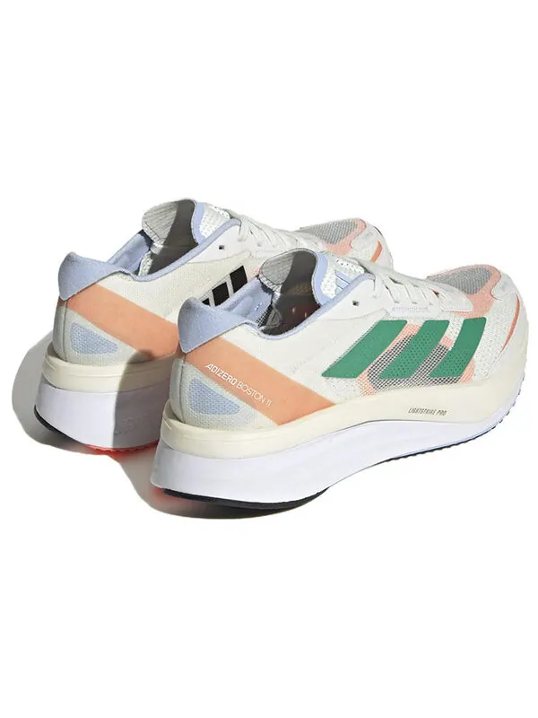 Кроссовки adizero boston 11 running shoes 'white tint / court green' Adidas — изображение 4 из 4, белый/зеленый
