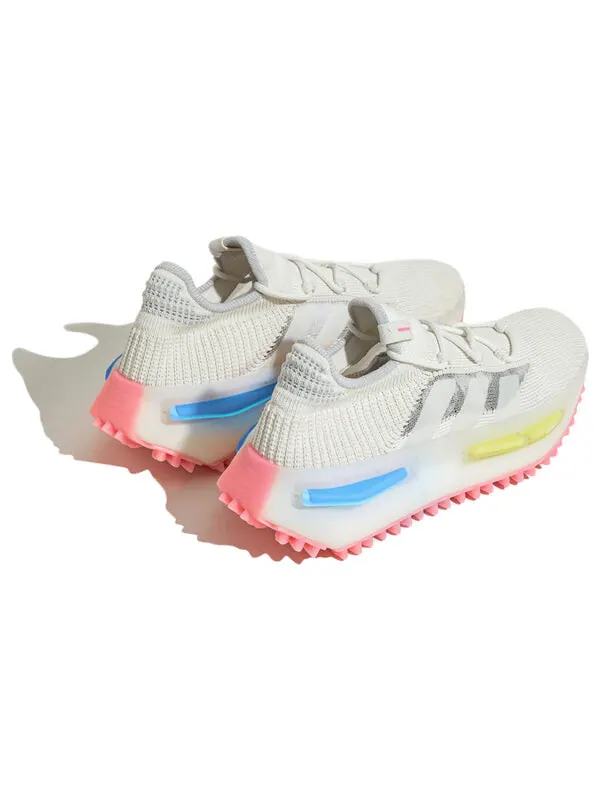 Кроссовки оригиналы nmd_s1 Adidas — изображение 3 из 4, белый/розовый/желтый