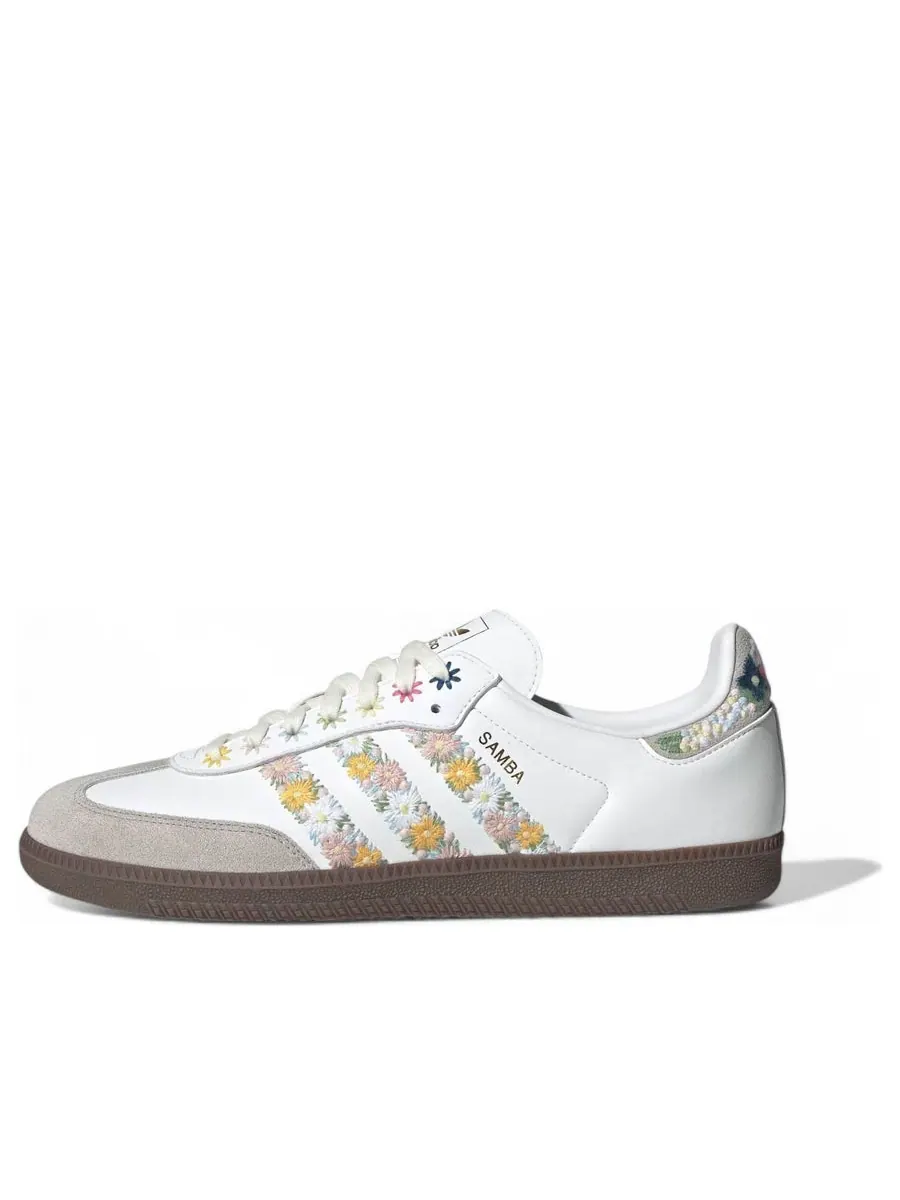 Кроссовки adidas Samba OG Satin 'Floral Cloud White Clear Granite' — изображение 1 из 6, белый