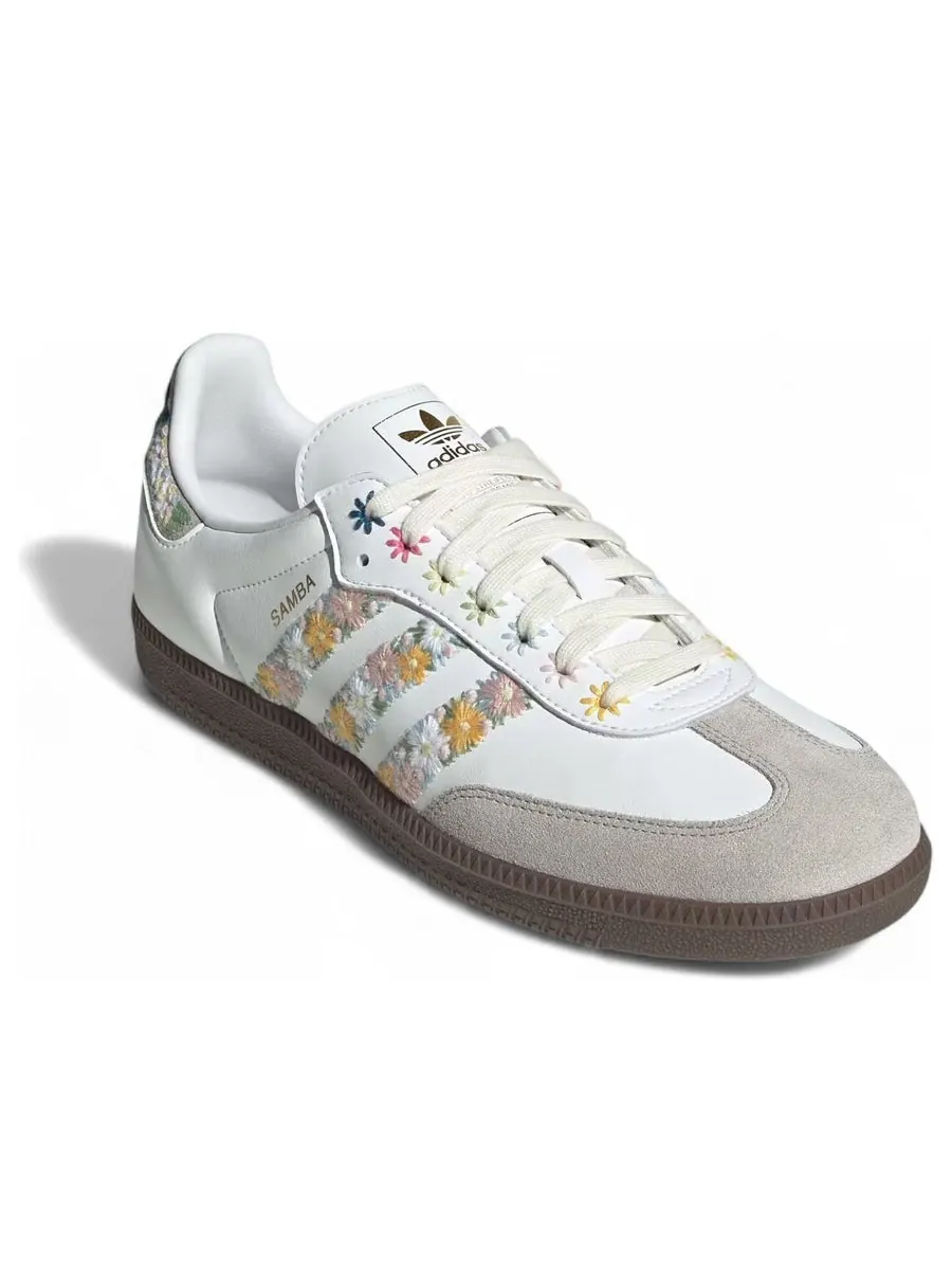 Кроссовки adidas Samba OG Satin 'Floral Cloud White Clear Granite' — изображение 3 из 6, белый
