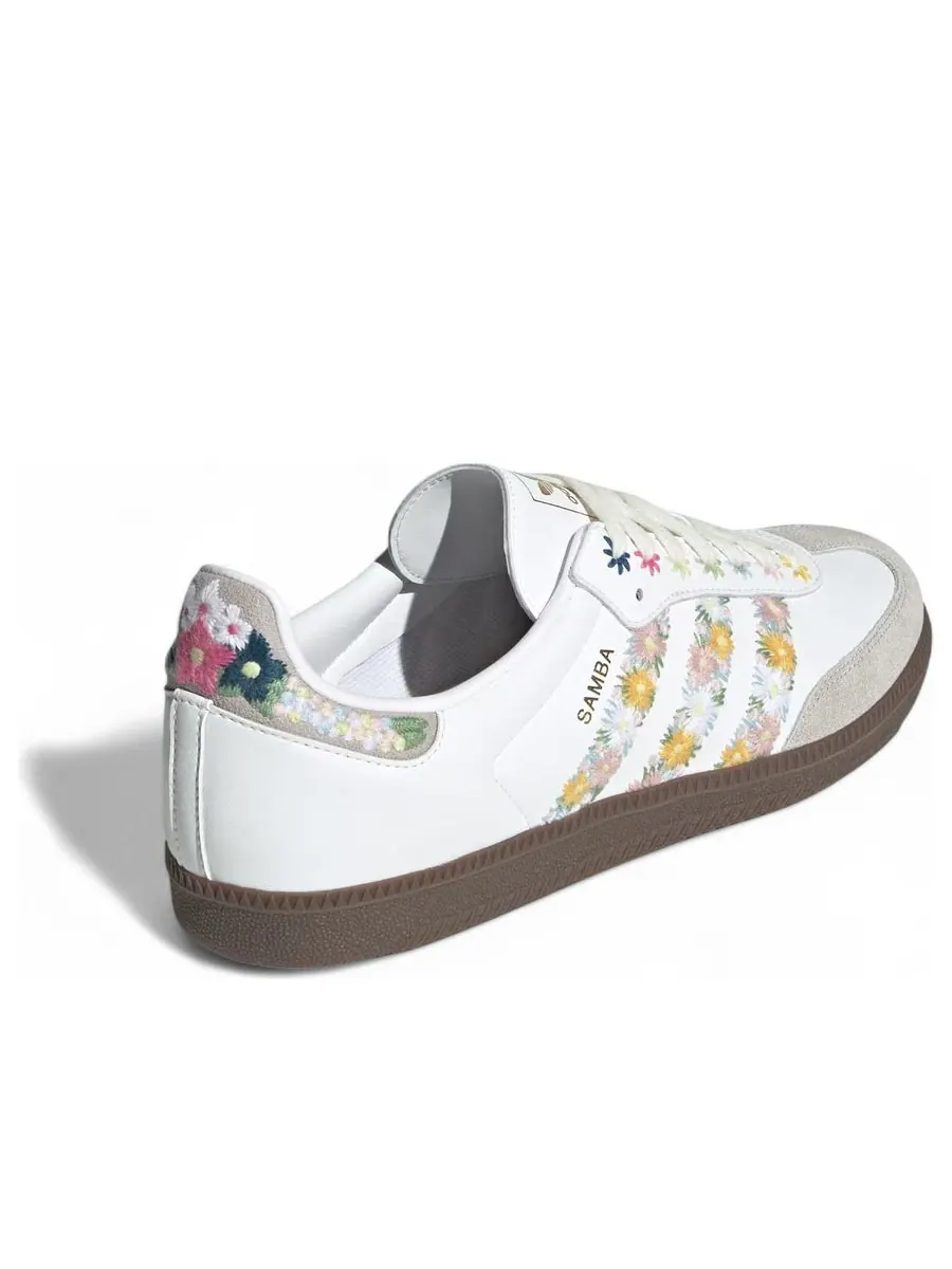 Кроссовки adidas Samba OG Satin 'Floral Cloud White Clear Granite' — изображение 4 из 6, белый