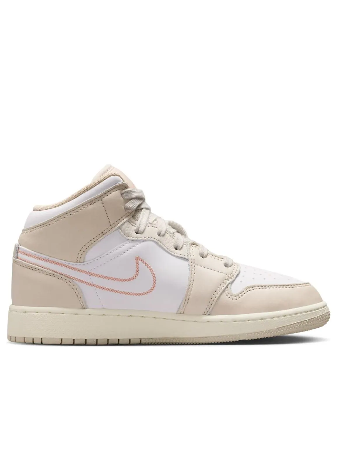 Кроссовки (GS) Air Jordan 1 Mid SE 'Sand Drift White' — изображение 6 из 6, бежевый