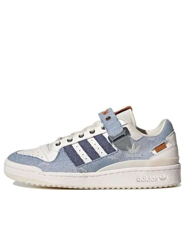 Кроссовки оригиналы форум низкие удобные износостойкие нескользящие скейтборд обувь унисекс джинсовый Adidas, белый/синий