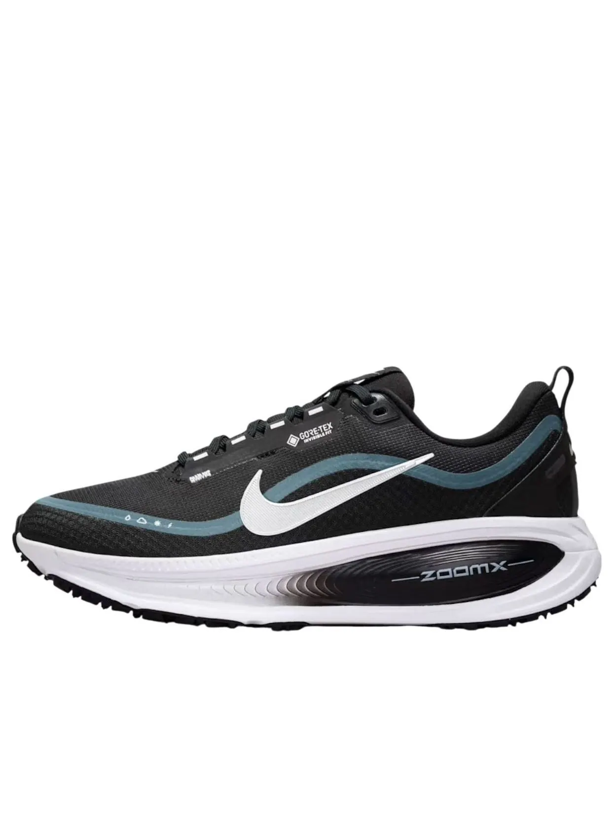 Кроссовки (WMNS) Nike ZoomX Vomero 18 Gore-Tex 'Black White Metallic Silver' — изображение 1 из 6, черный