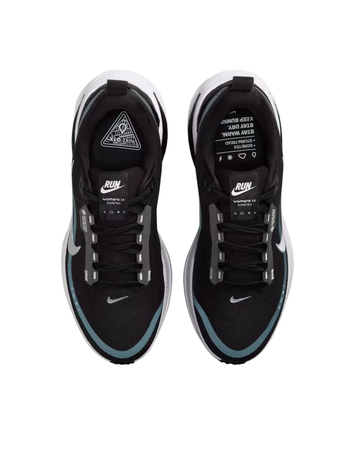 Кроссовки (WMNS) Nike ZoomX Vomero 18 Gore-Tex 'Black White Metallic Silver' — изображение 4 из 6, черный