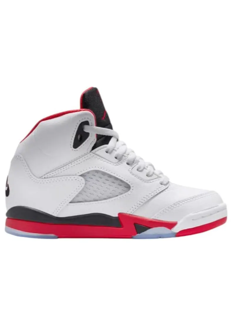 Кроссовки (PS) Air Jordan 5 Retro 'Fire Red Black Tongue 2025' — изображение 2 из 6, белый