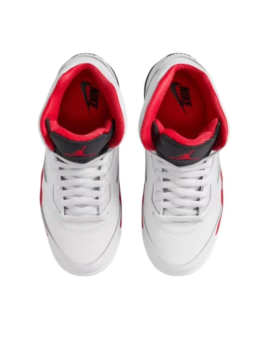 Кроссовки (PS) Air Jordan 5 Retro 'Fire Red Black Tongue 2025' — изображение 6 из 6, белый