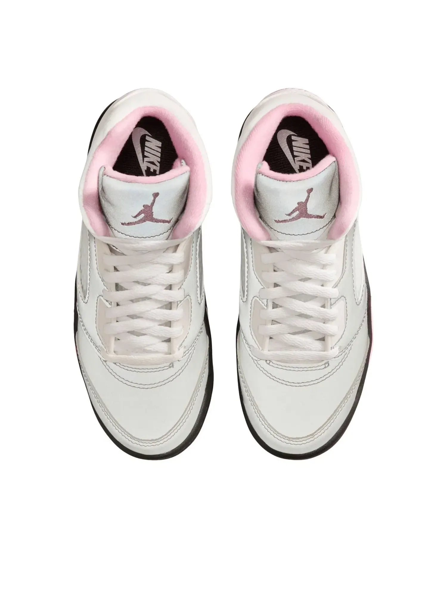 Детские кроссовки с кожаным верхом Air Jordan 5 Retro Medium Soft Pink — изображение 2 из 6, белый