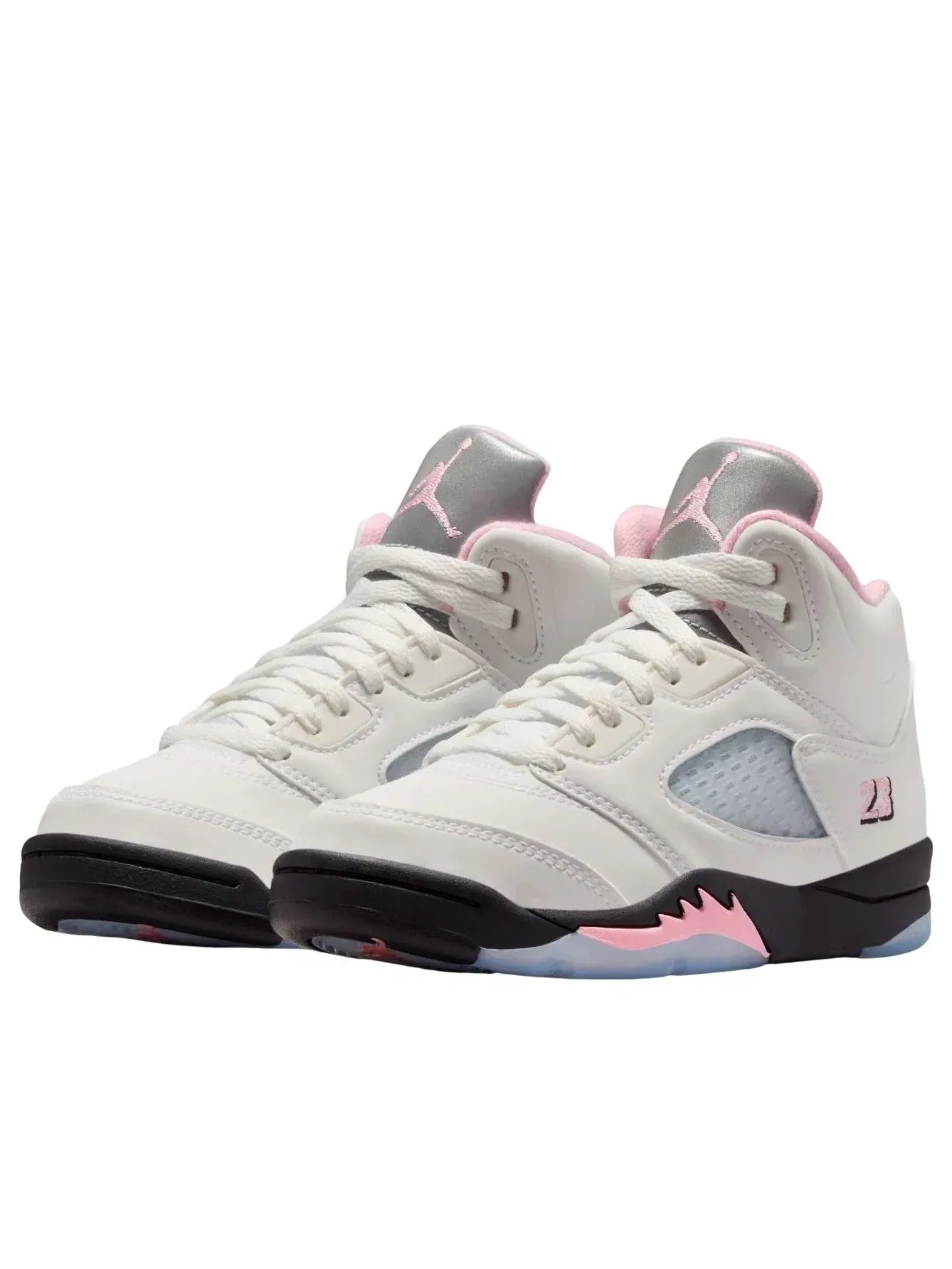 Детские кроссовки с кожаным верхом Air Jordan 5 Retro Medium Soft Pink — изображение 3 из 6, белый
