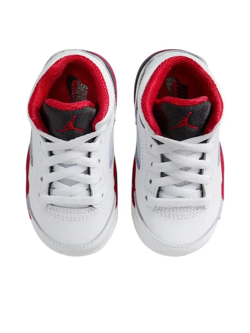 Кроссовки (TD) Air Jordan 5 Retro 'Fire Red Black Tongue 2025' — изображение 3 из 6, белый