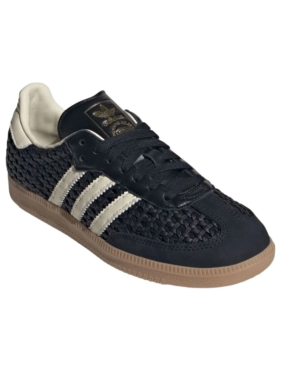 (WMNS) Adidas Samba 'Basketweave Black' — изображение 2 из 5, черный/белый