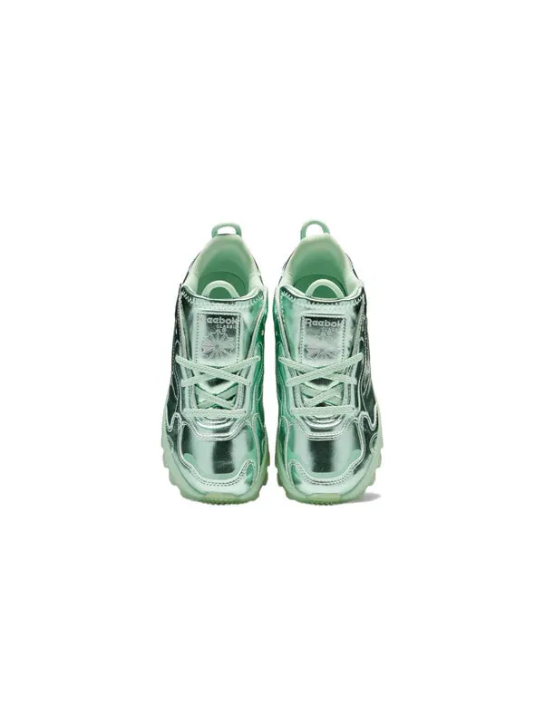 Кроссовки cardi b x classic leather 'semi pixel mint' Reebok — изображение 4 из 4, серебристый металлик
