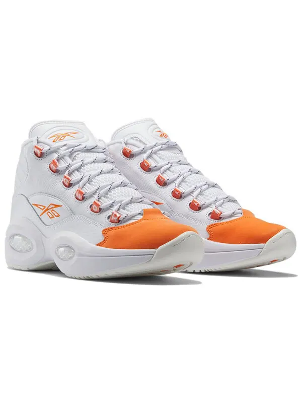 Кроссовки question mid 'orange toe' 2023 Reebok — изображение 3 из 4, белый/оранжевый