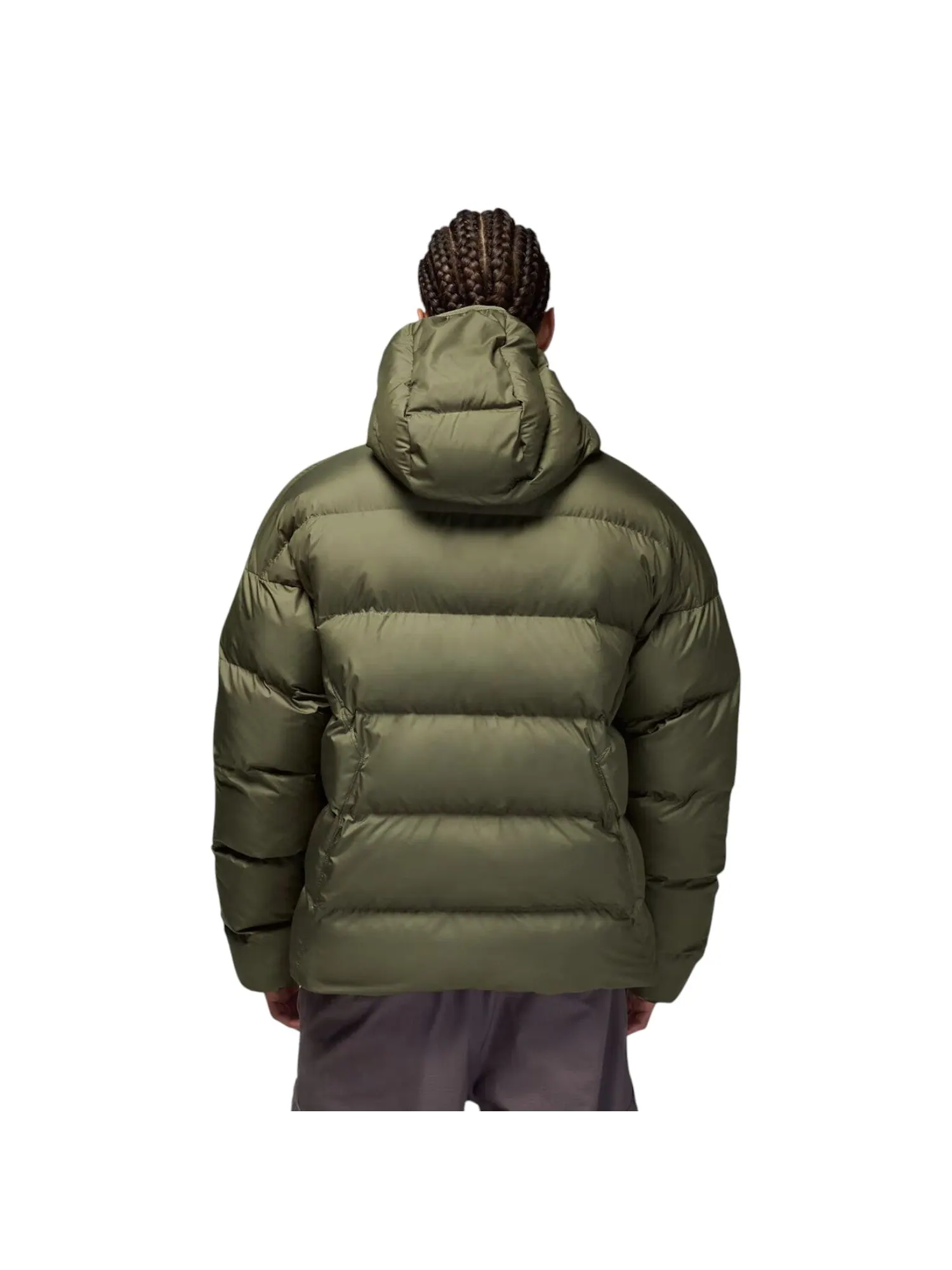 Пуховая куртка Air Jordan Brooklyn Therma-FIT 'Medium Olive Black' — изображение 4 из 4, оливковый/черный