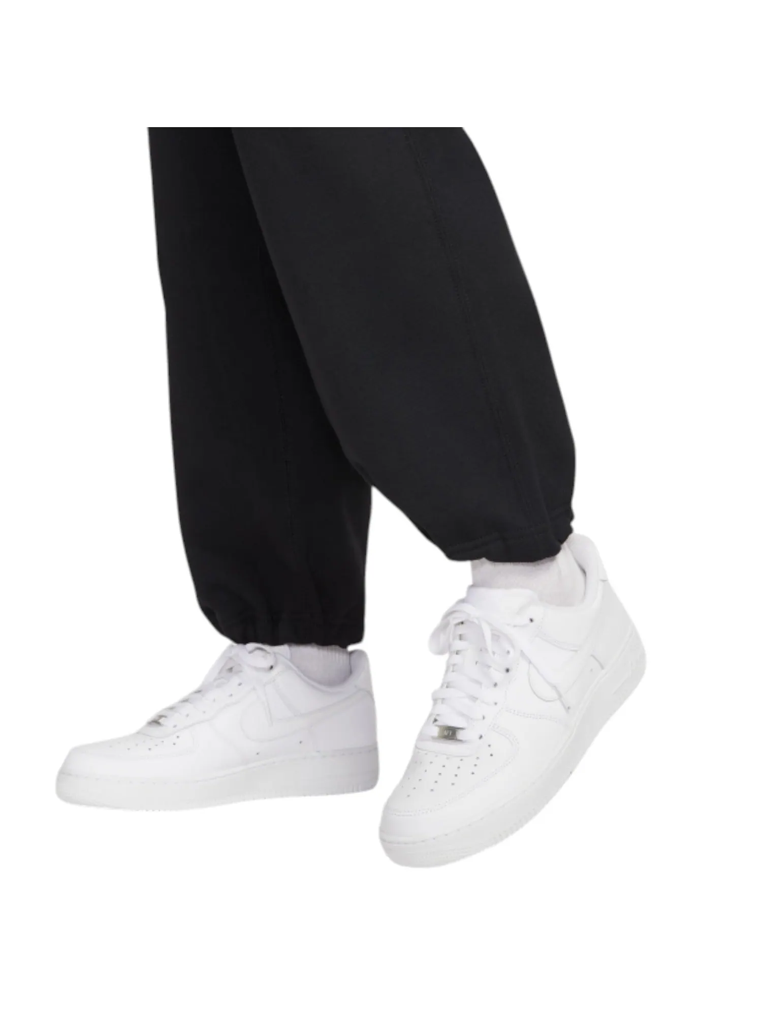 Кроссовки Nike Solo Swoosh Fleece Straight-Leg Trousers 'Black' — изображение 4 из 5, черный