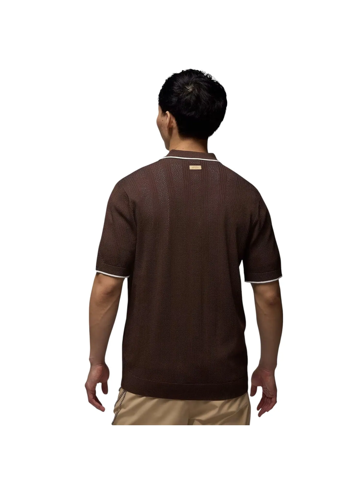 Вязаная рубашка для гольфа Air Jordan Sport Knit Button-Down Golf Top shirt 'Baroque Brown' — изображение 2 из 5