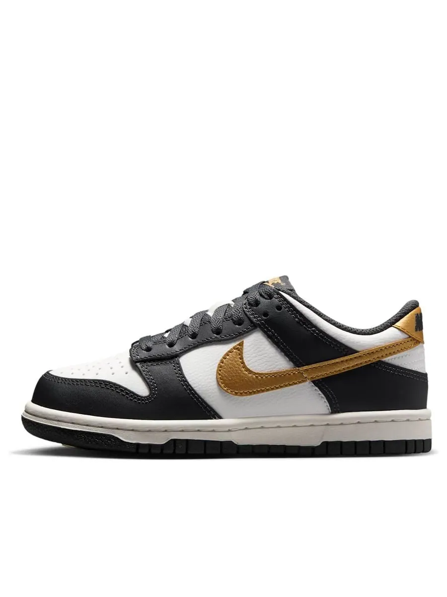 Кроссовки (GS) Nike Dunk Low 'Summit White Metallic Gold' — изображение 1 из 6, черный