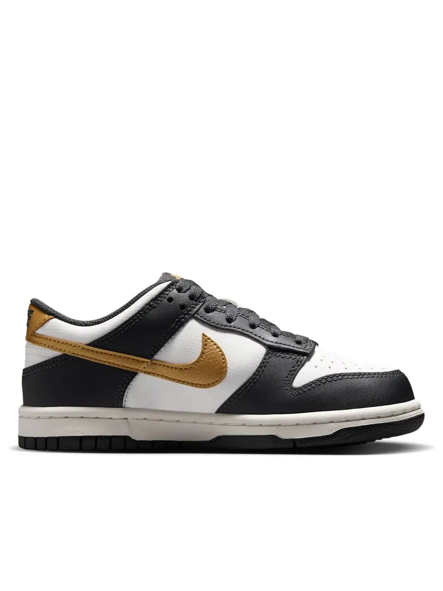 Кроссовки (GS) Nike Dunk Low 'Summit White Metallic Gold' — изображение 2 из 6, черный