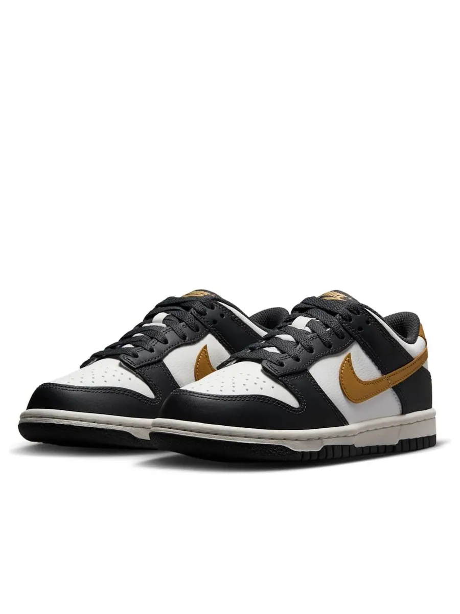 Кроссовки (GS) Nike Dunk Low 'Summit White Metallic Gold' — изображение 3 из 6, черный