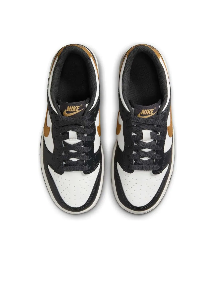Кроссовки (GS) Nike Dunk Low 'Summit White Metallic Gold' — изображение 4 из 6, черный