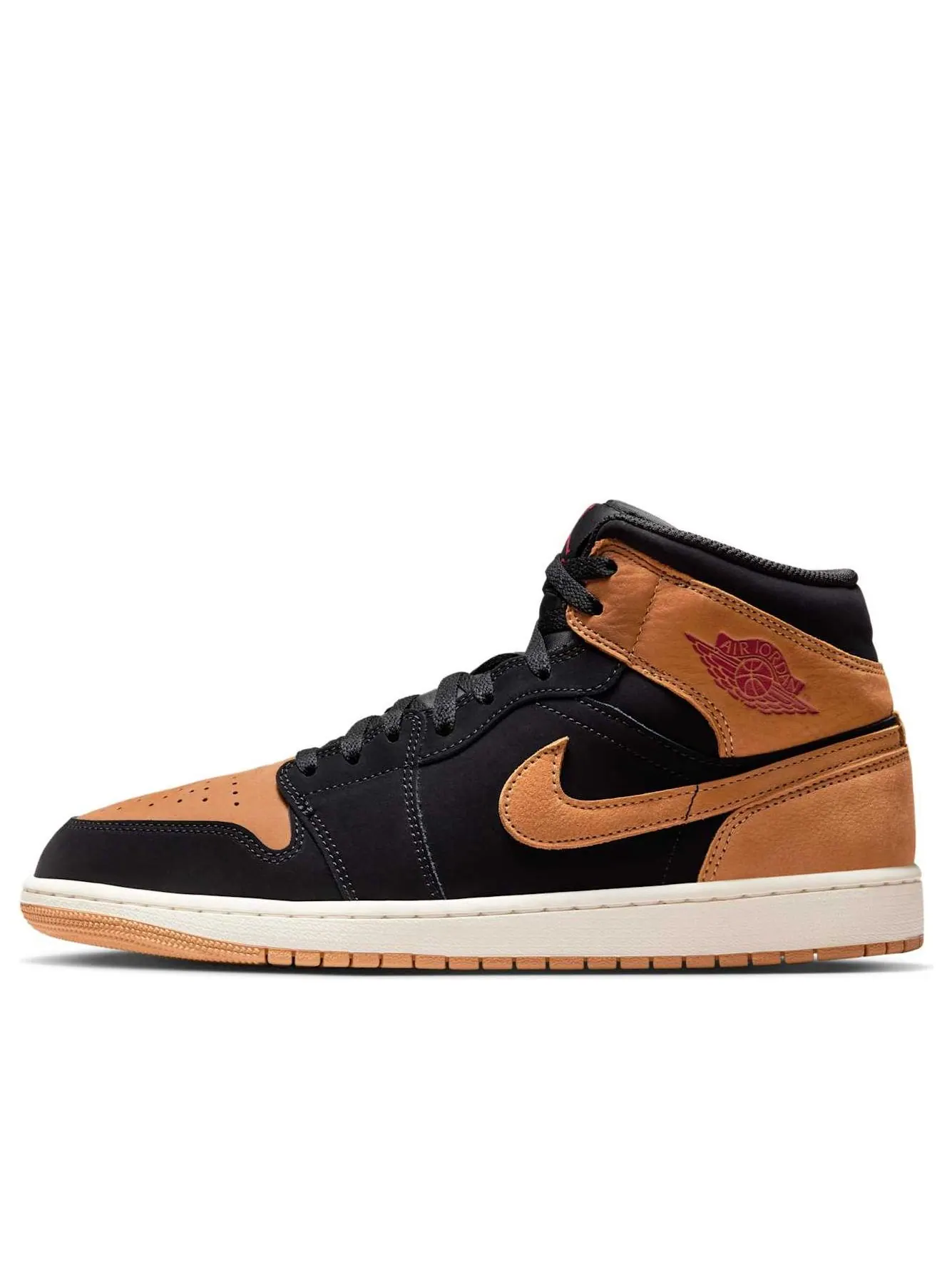 Кроссовки Air Jordan 1 Mid 'Black Flax' — изображение 1 из 6, черный