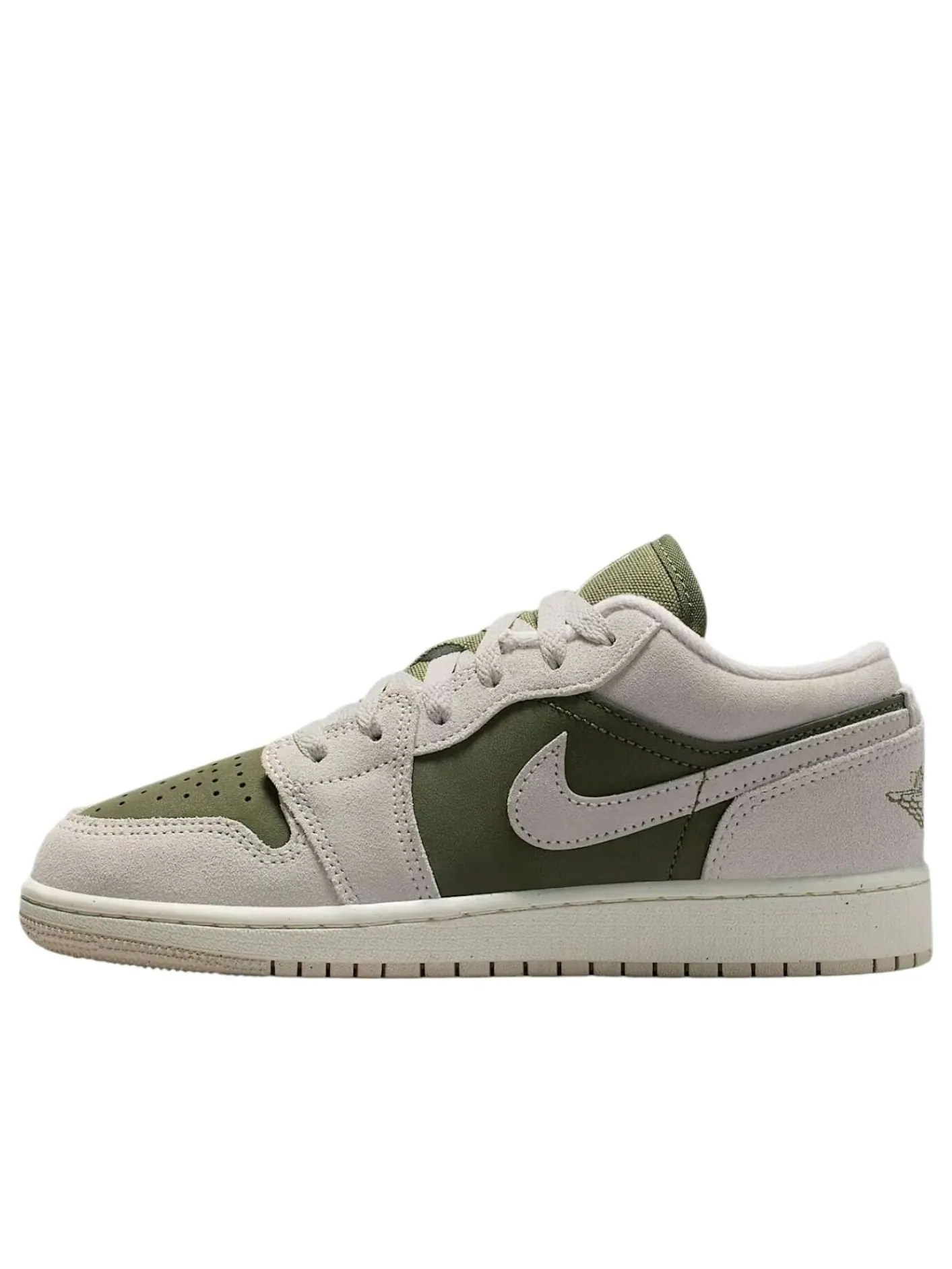Кроссовки (GS) Air Jordan 1 Low SE 'Medium Olive Sail' — изображение 1 из 6, мульти