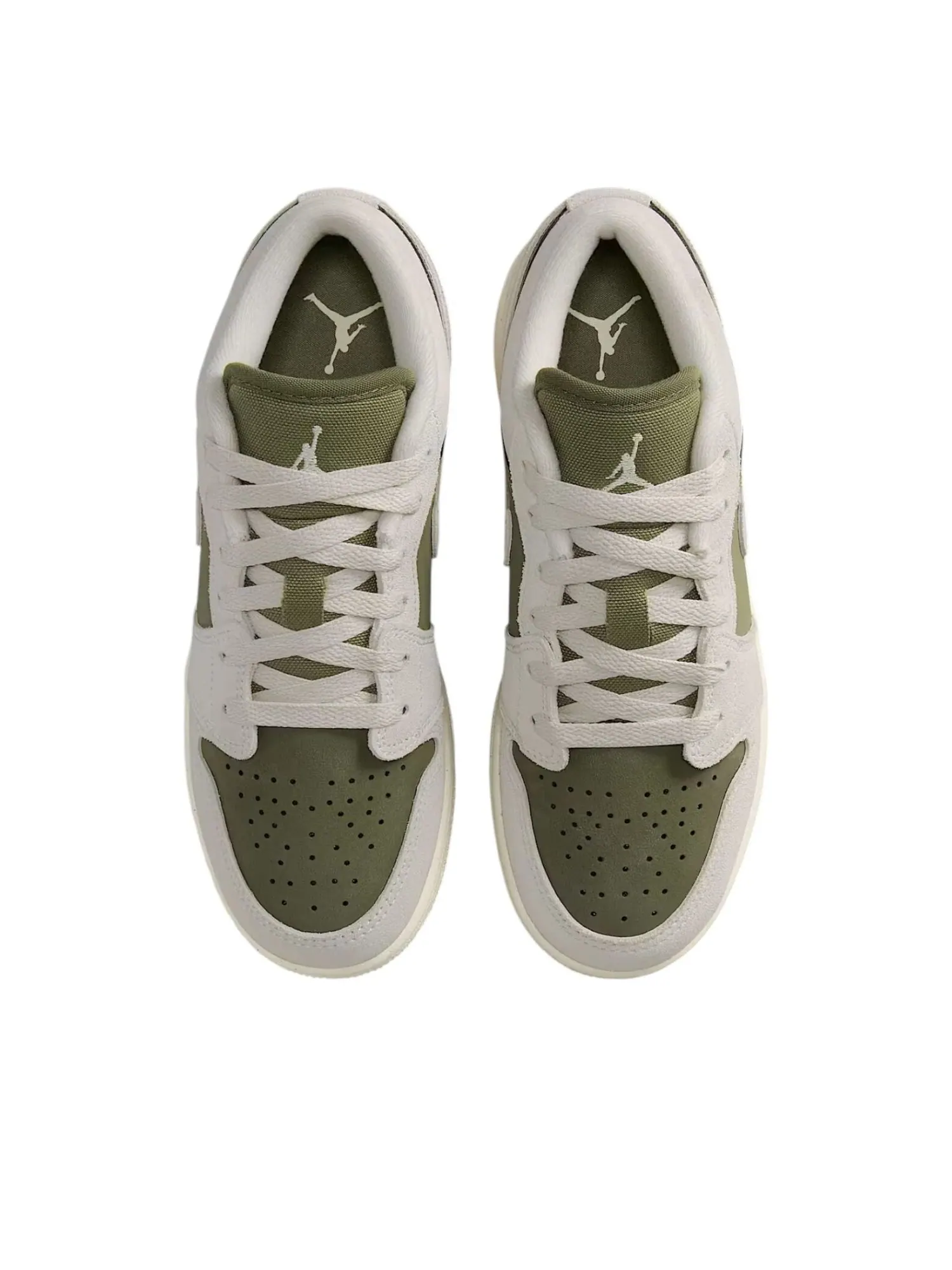 Кроссовки (GS) Air Jordan 1 Low SE 'Medium Olive Sail' — изображение 2 из 6, мульти