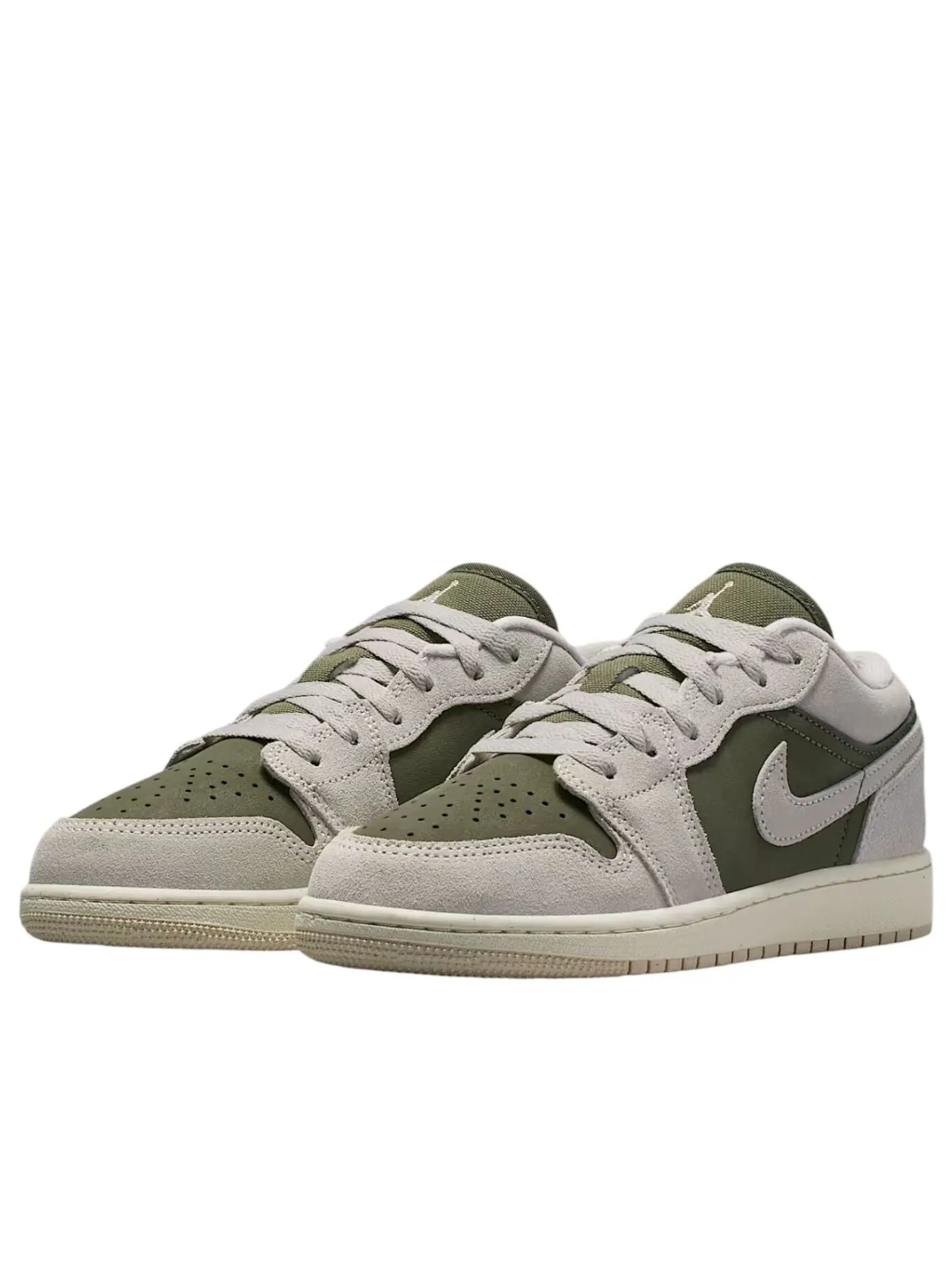 Кроссовки (GS) Air Jordan 1 Low SE 'Medium Olive Sail' — изображение 3 из 6, мульти