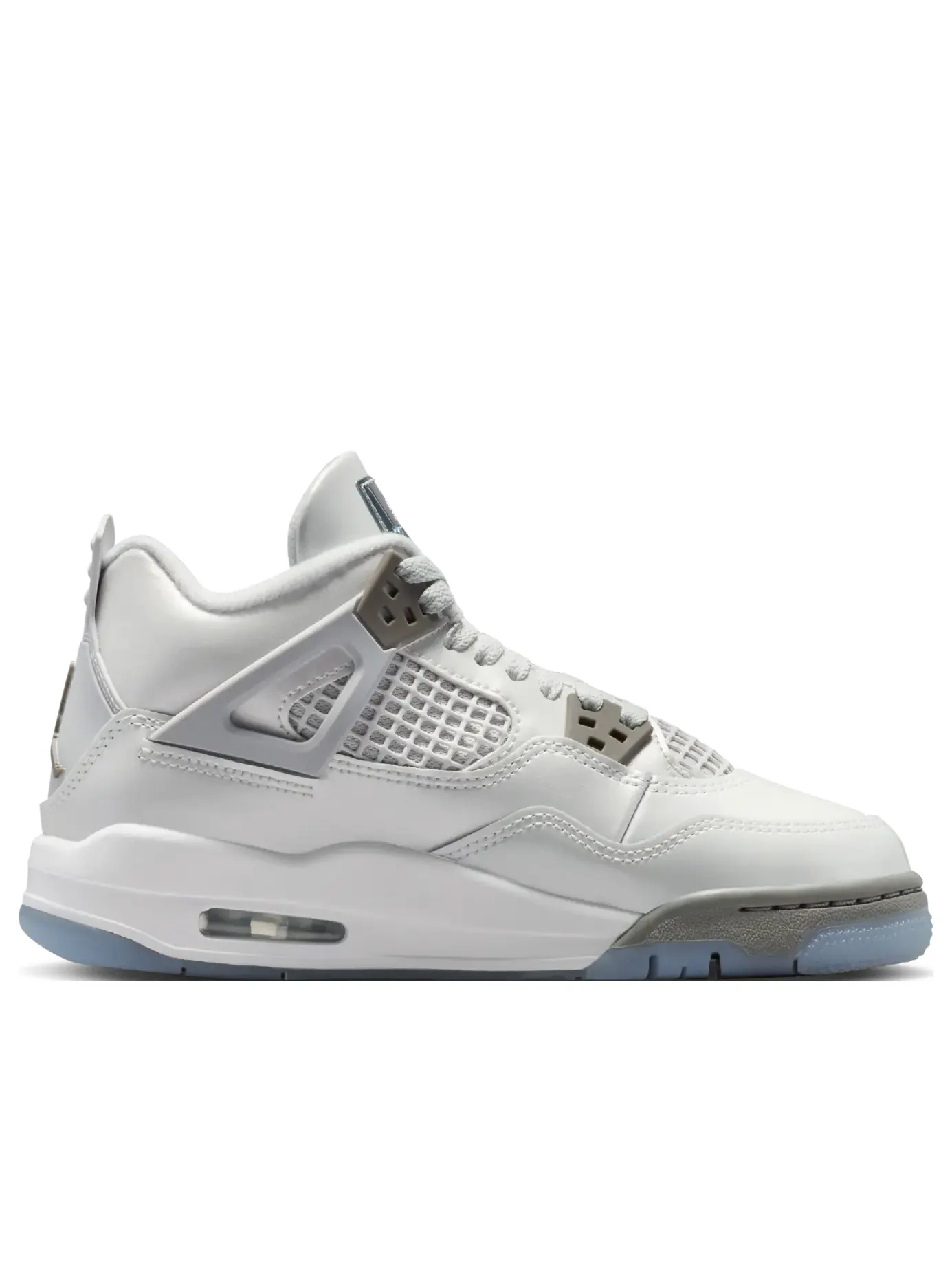 Кроссовки (GS) Air Jordan 4 Retro 'Photon Dust Blue Chill' — изображение 2 из 7, серый