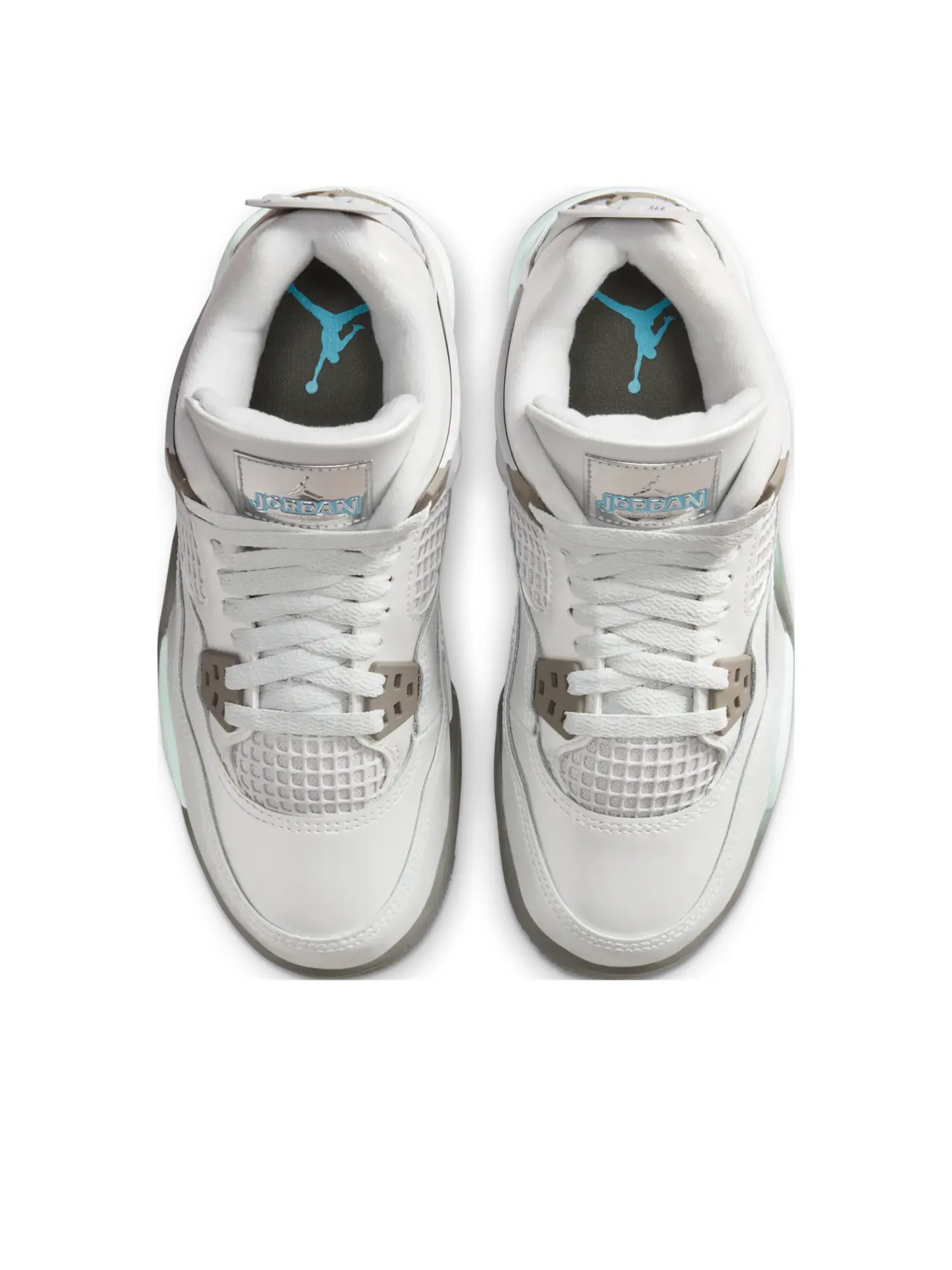 Кроссовки (GS) Air Jordan 4 Retro 'Photon Dust Blue Chill' — изображение 3 из 7, серый