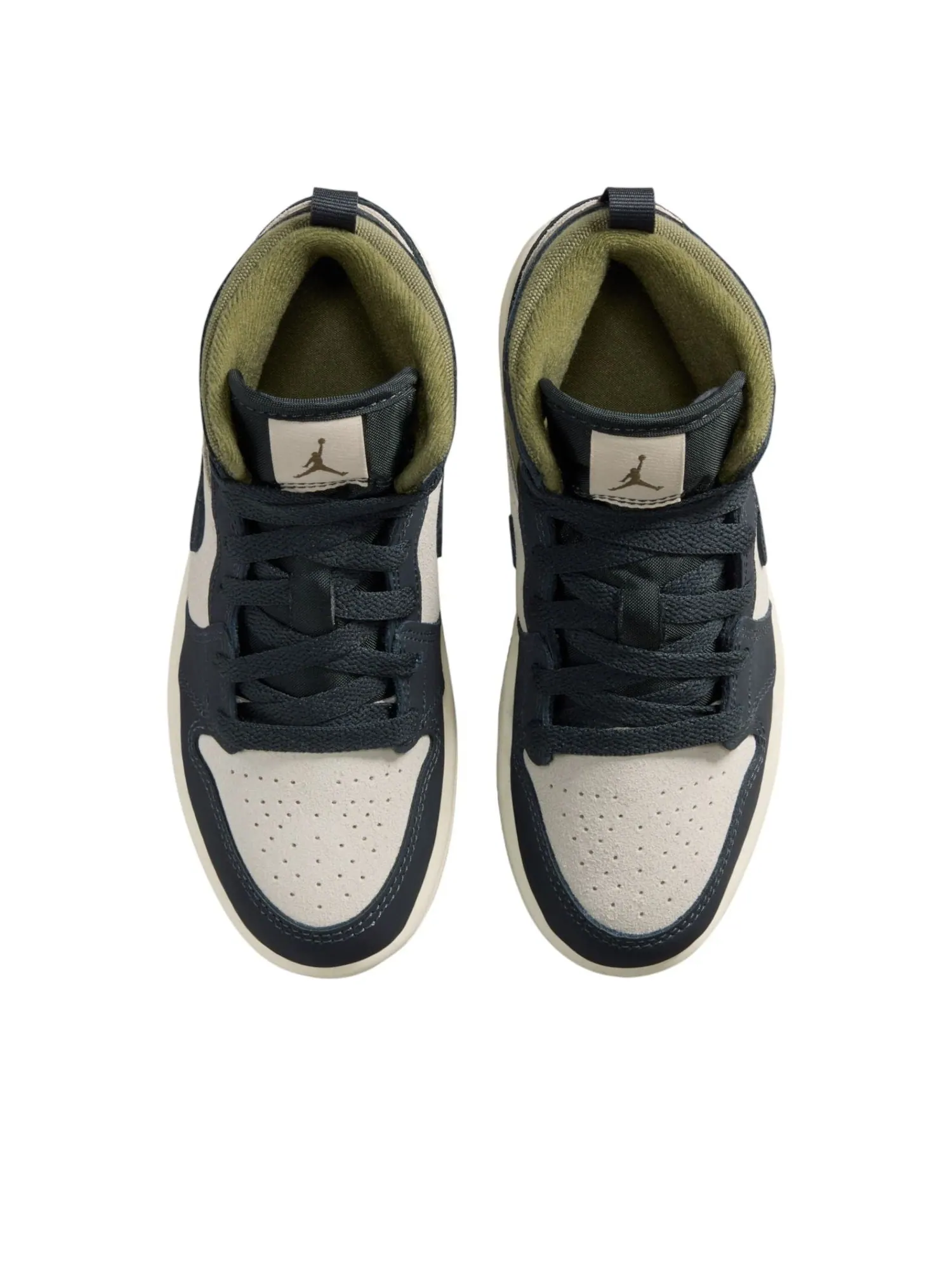 Кроссовки (PS) Air Jordan 1 Mid SE 'Off Noir Medium Olive' — изображение 2 из 6, оливковый зеленый
