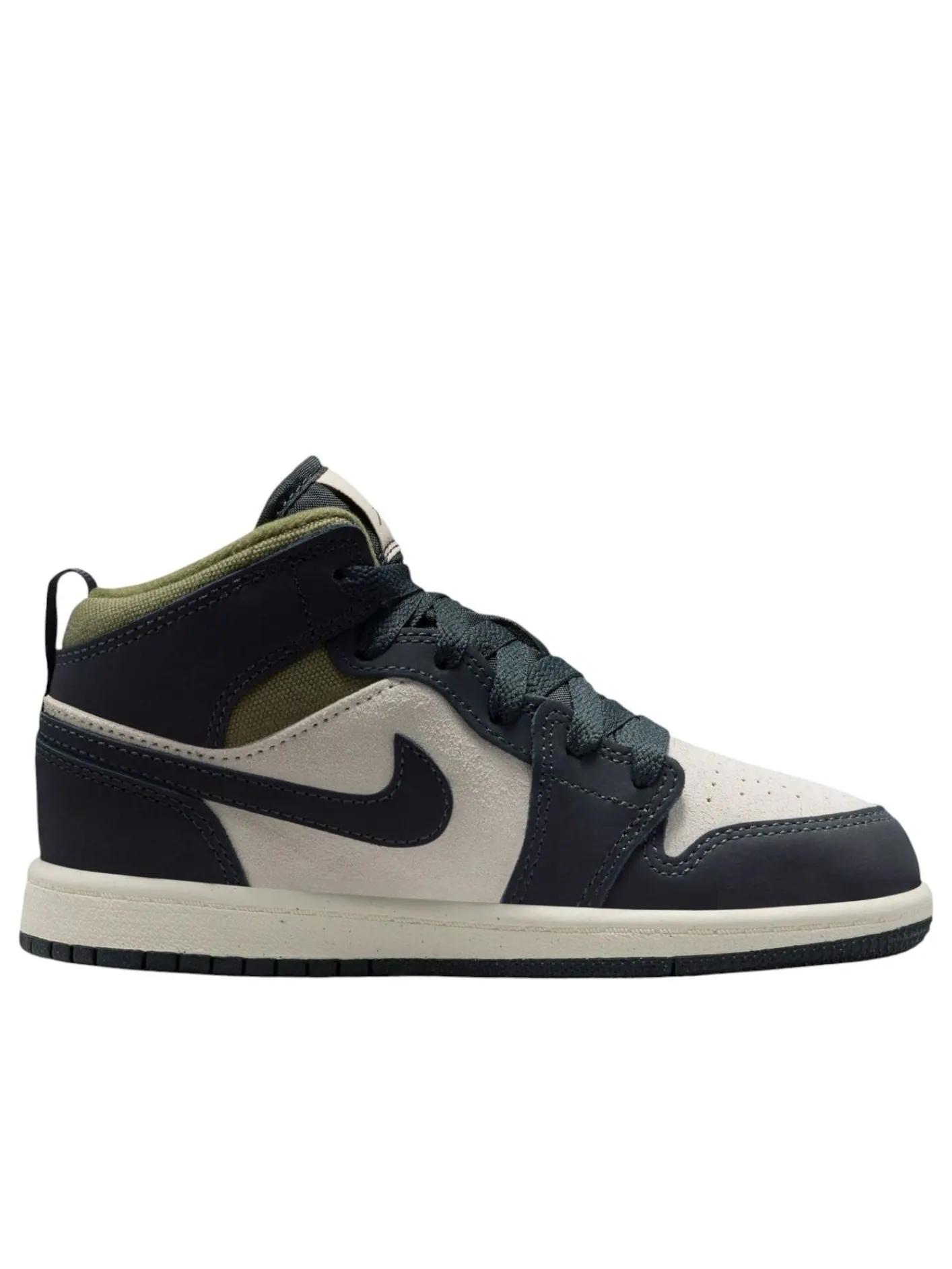 Кроссовки (PS) Air Jordan 1 Mid SE 'Off Noir Medium Olive' — изображение 6 из 6, оливковый зеленый