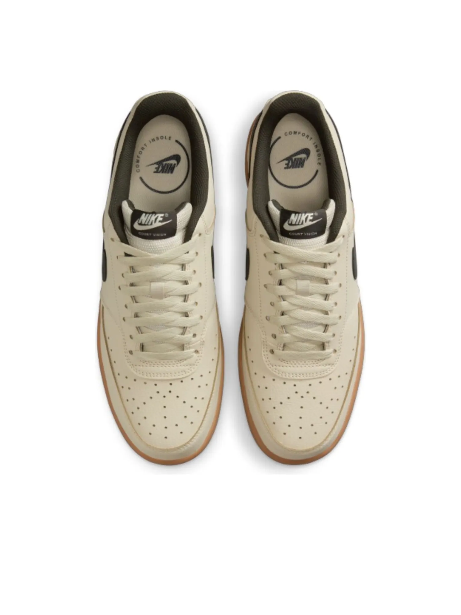 Кроссовки Nike Court Vision Low 'Light Khaki Gum' — изображение 2 из 5, бежевый