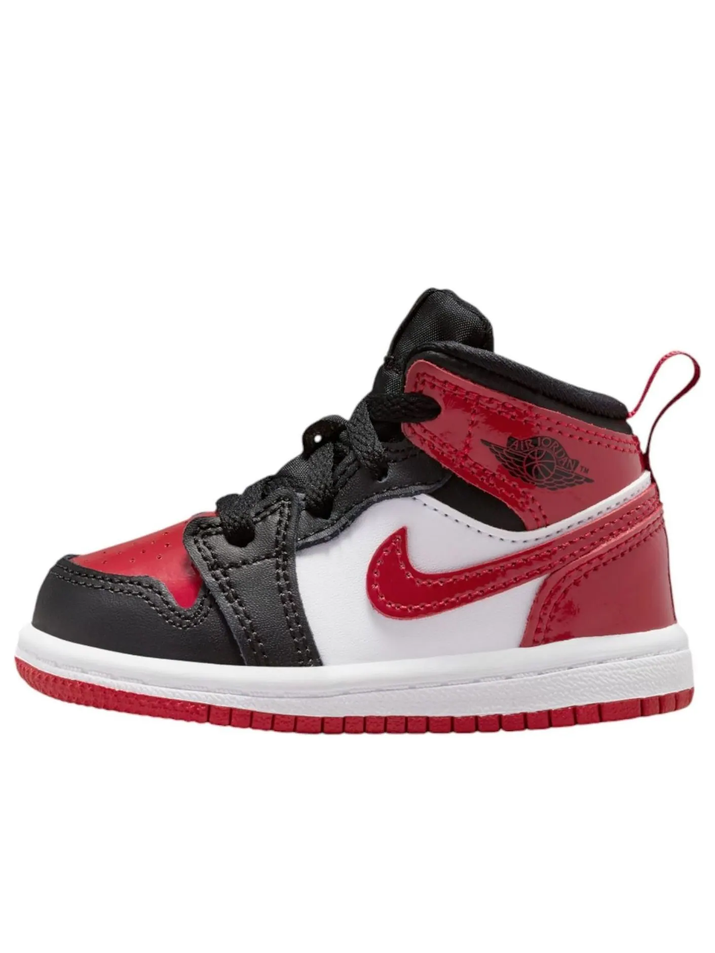 Кроссовки (TD) Air Jordan 1 Mid SE 'Patent Bred Toe' — изображение 1 из 6, красный