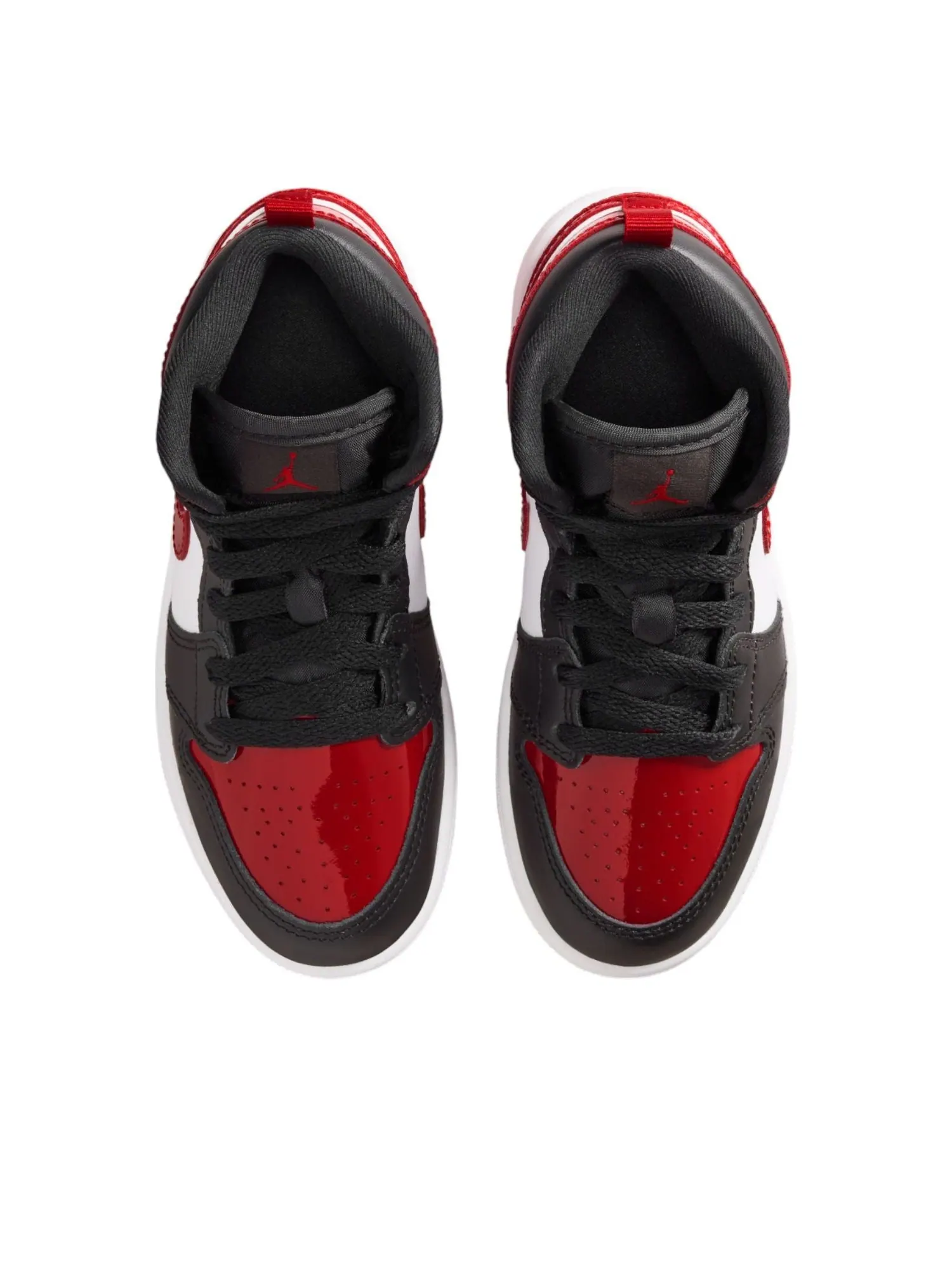 Кроссовки (TD) Air Jordan 1 Mid SE 'Patent Bred Toe' — изображение 2 из 6, красный