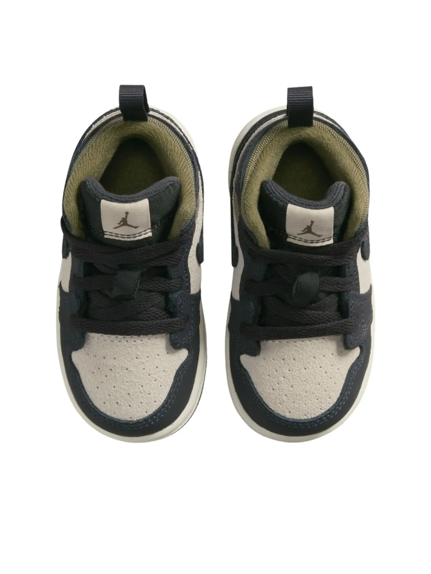 Кроссовки (TD) Air Jordan 1 Mid SE 'Off Noir Medium Olive' — изображение 2 из 6, оливковый зеленый