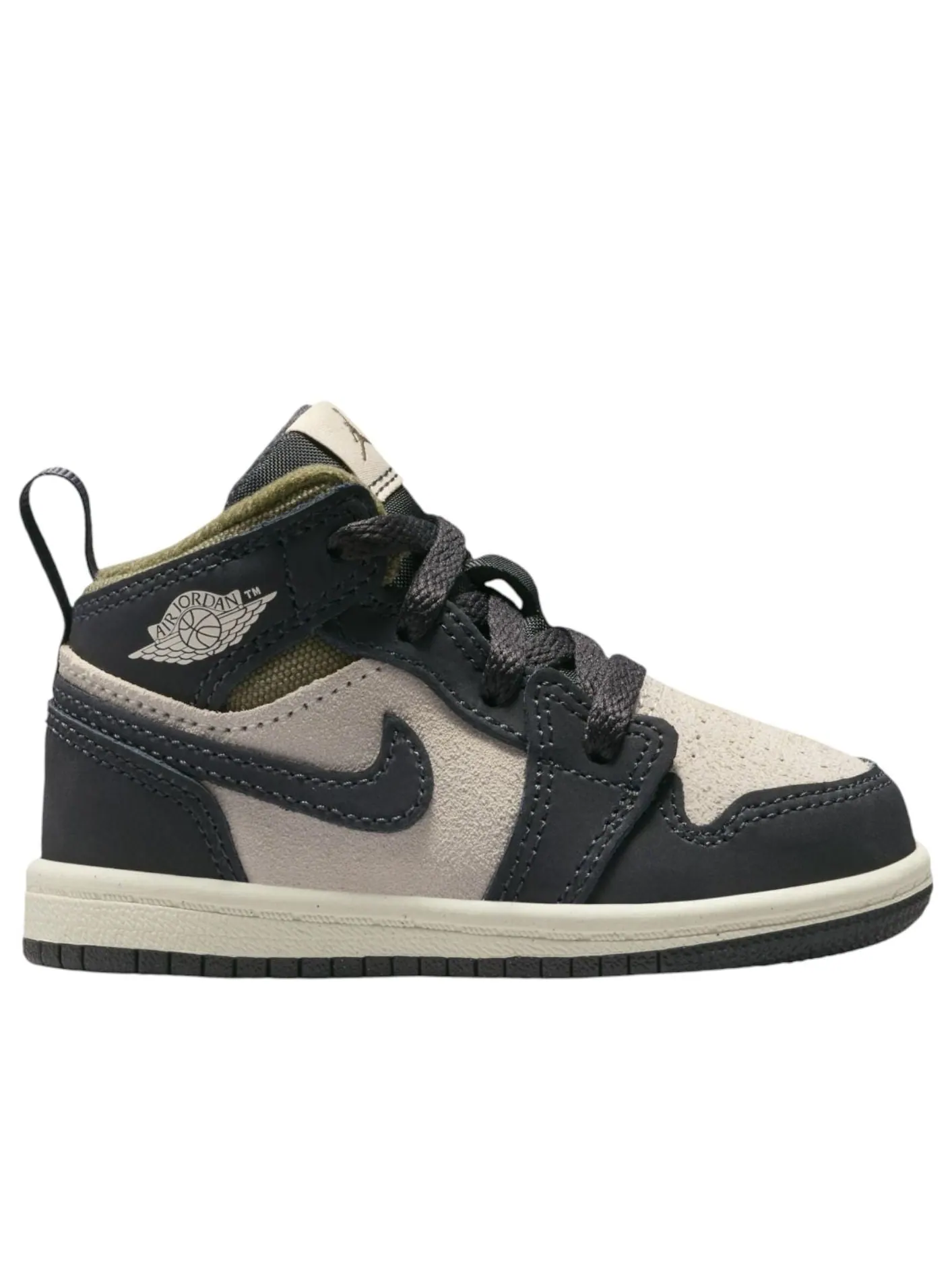 Кроссовки (TD) Air Jordan 1 Mid SE 'Off Noir Medium Olive' — изображение 6 из 6, оливковый зеленый