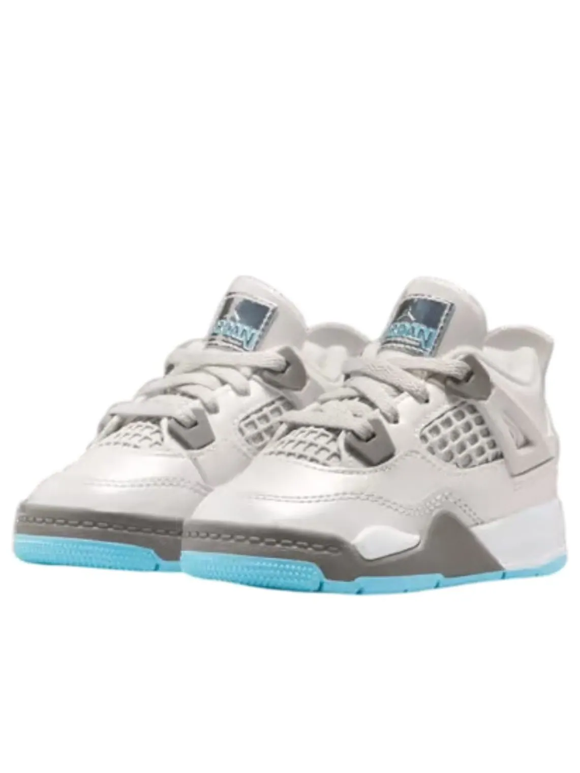 Кроссовки (TD) Air Jordan 4 Retro 'Blue Chill' — изображение 2 из 5, серый